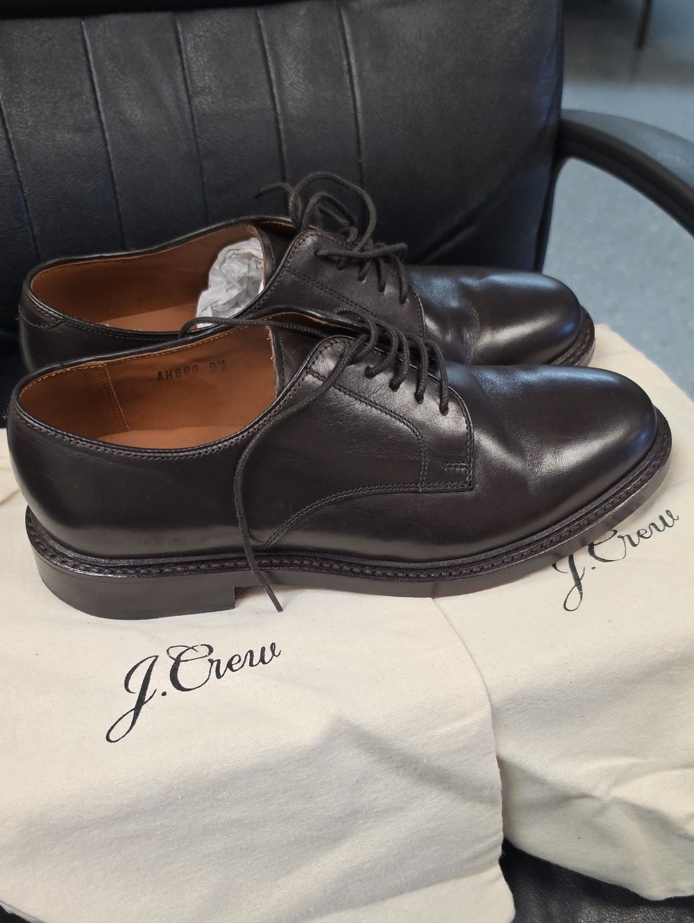 J. Crew Men's Dark Brown Leather Derby Shoes